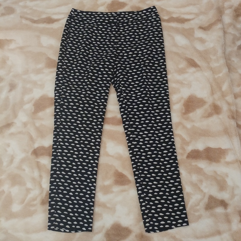 Nine West Black & Ivory Misses Pant - Size 4